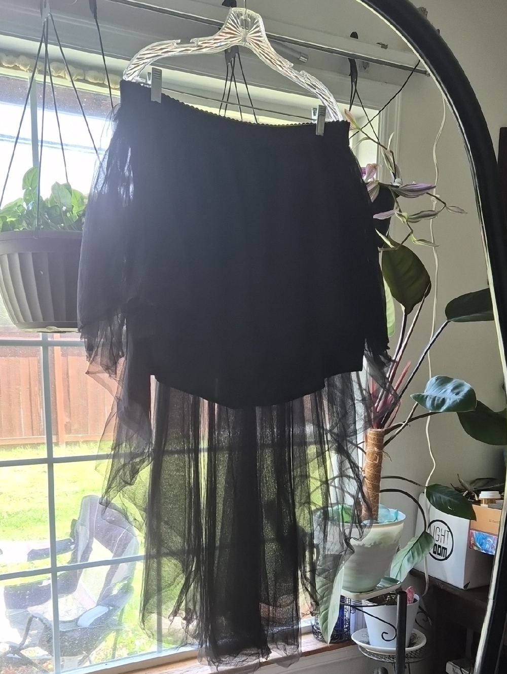 SHEIN Black Layered High-Low Tulle Skirt